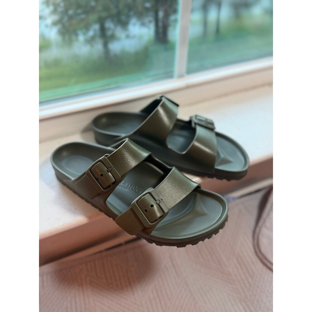 Birkenstock Arizona Essentials EVA Sandals in Olive Green Size 38 NWOT!